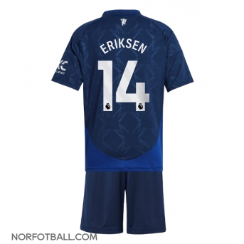 Billige Fotballdrakt Manchester United Christian Eriksen #14 Replika Bortedraktsett Barn 2024-25 Kortermet (med bukser)